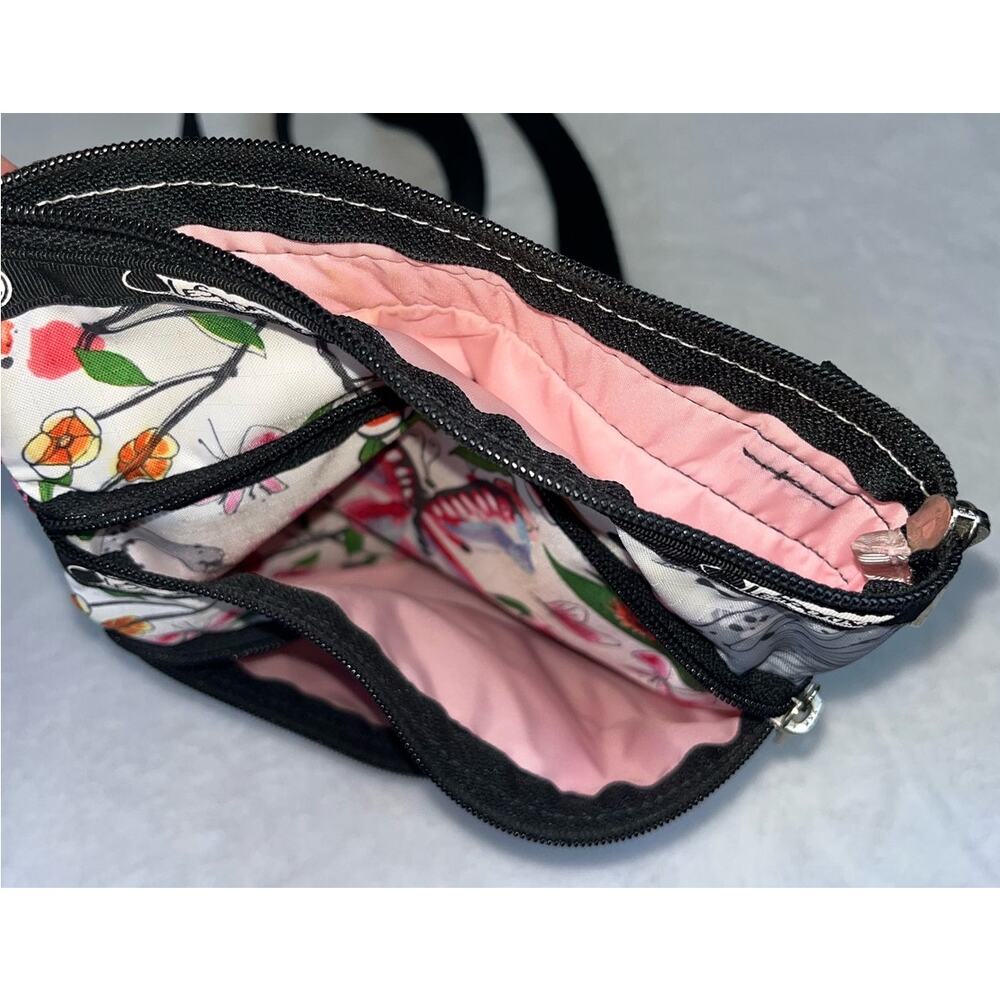 LeSportSac Crossbody Pocket Messenger Birds Flowers Butterfly Bag Handbag Purse - Picture 5 of 7